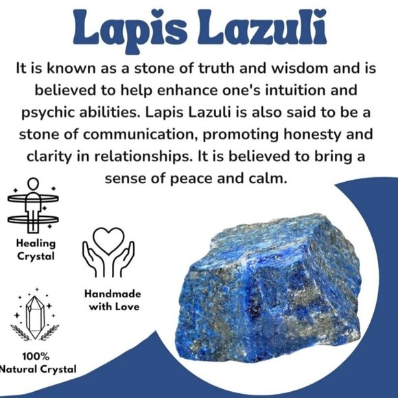 Lapis Lazuli ✦ Wire-Wrapped Bracelet ✦ Copper Pear Stone Adjustable Fit Handmade - Picture 8 of 15